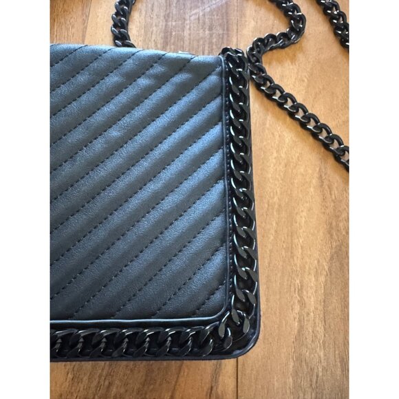 ALDO Greenwald Quilted Black On Black Shoulder/Crossbody - Picture 8 of 9